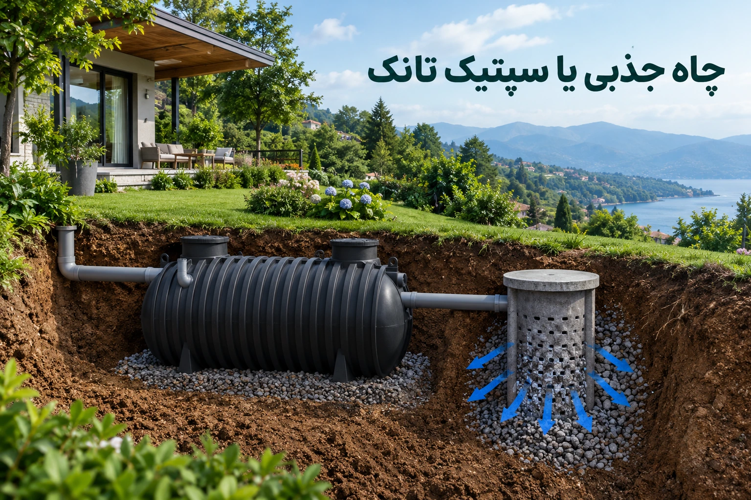 بئر امتصاص أم خزان صرف صحي لفيلا الشمال؟