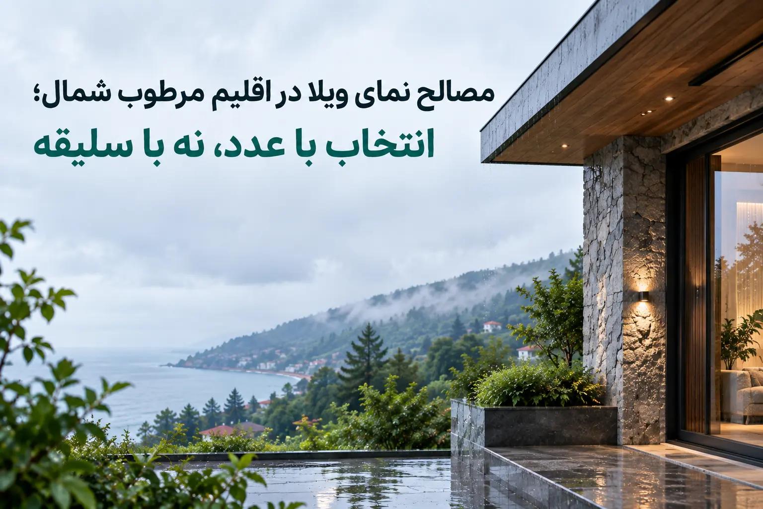 مواد واجهة الفيلا في مناخ الشمال الرطب؛ اختر بالأرقام لا بالذوق