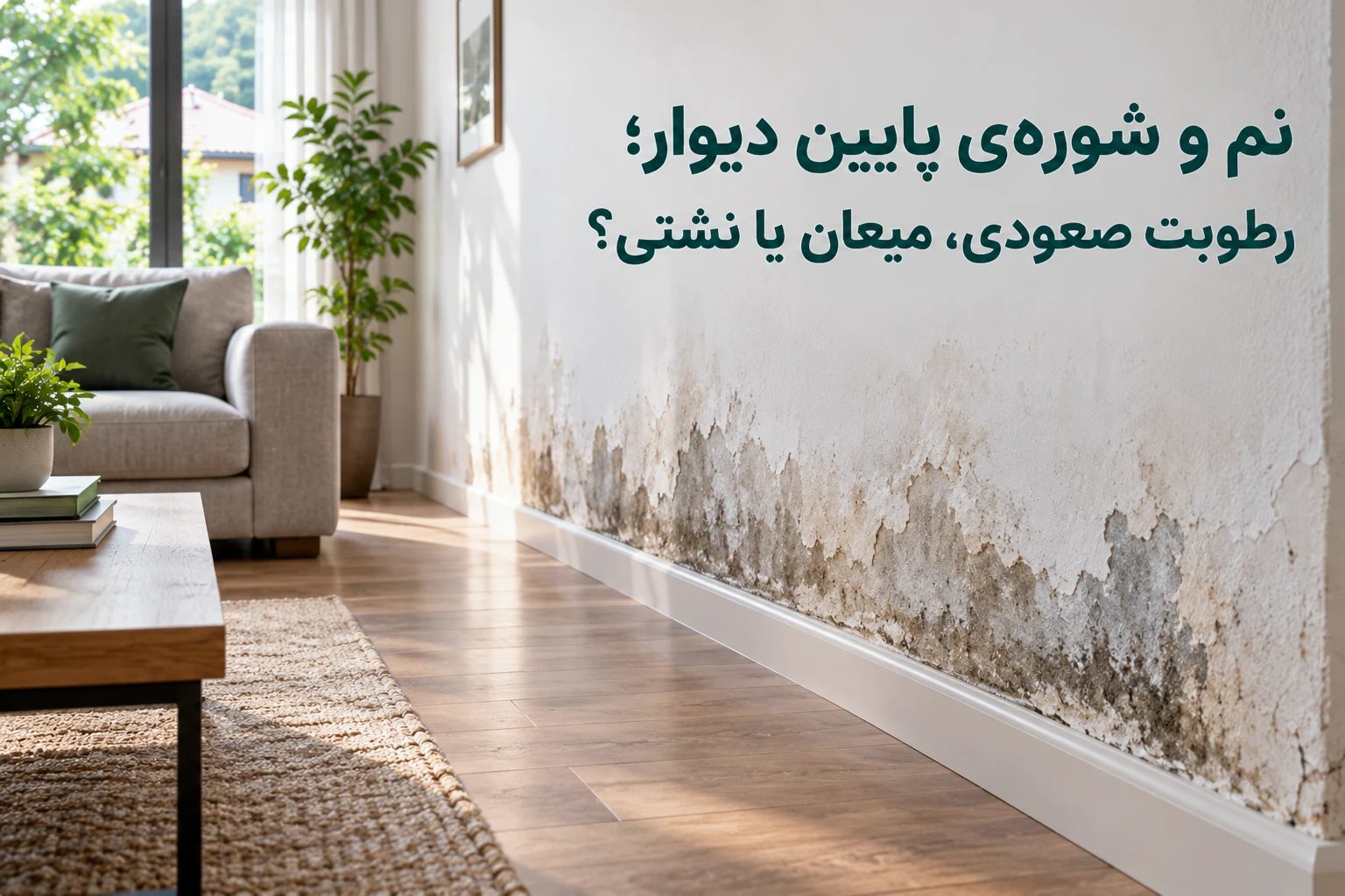 رطوبة أسفل الجدار: رطوبة صاعدة أم تكاثف أم تسرّب؟